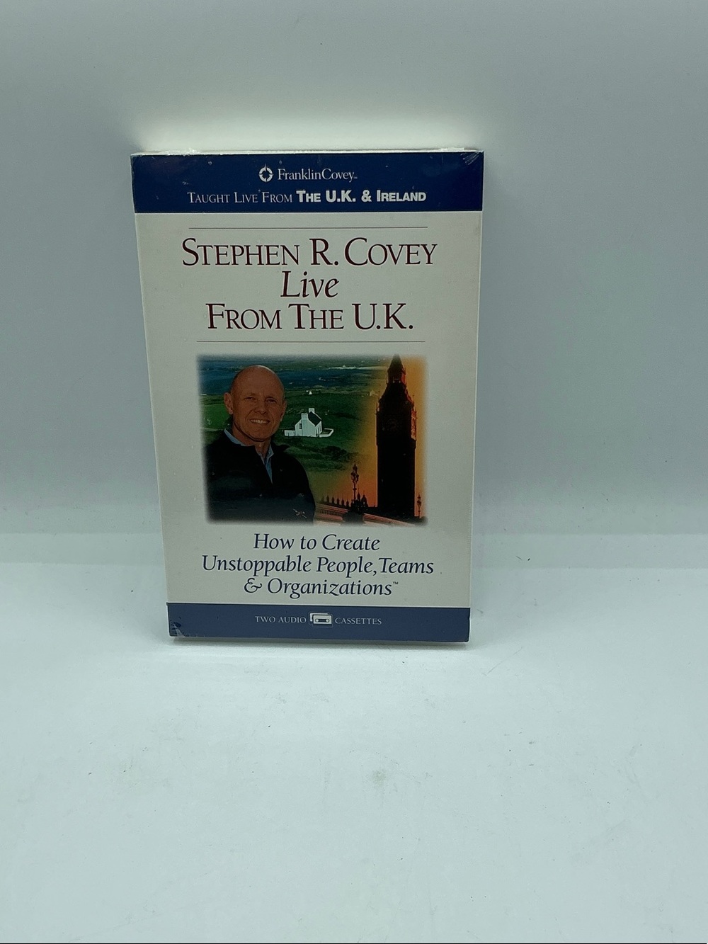 Franklin Covey Stephen R. Covey Live From The U.K. White and Blue